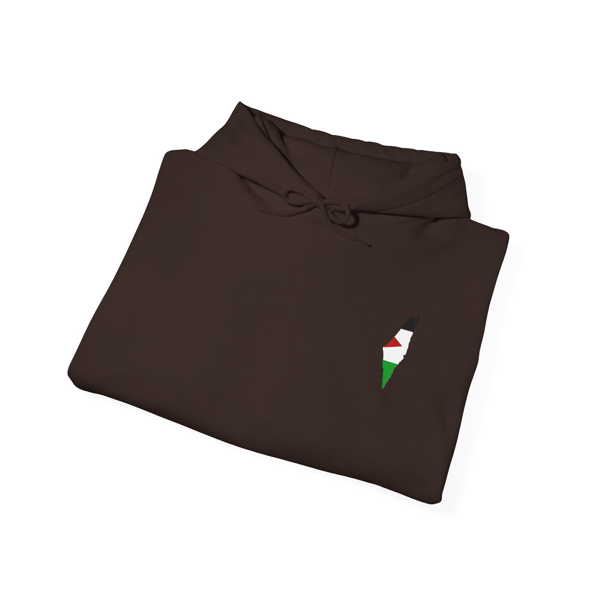Minimalist Palestinian Flag Hoodie – Small Chest Emblem