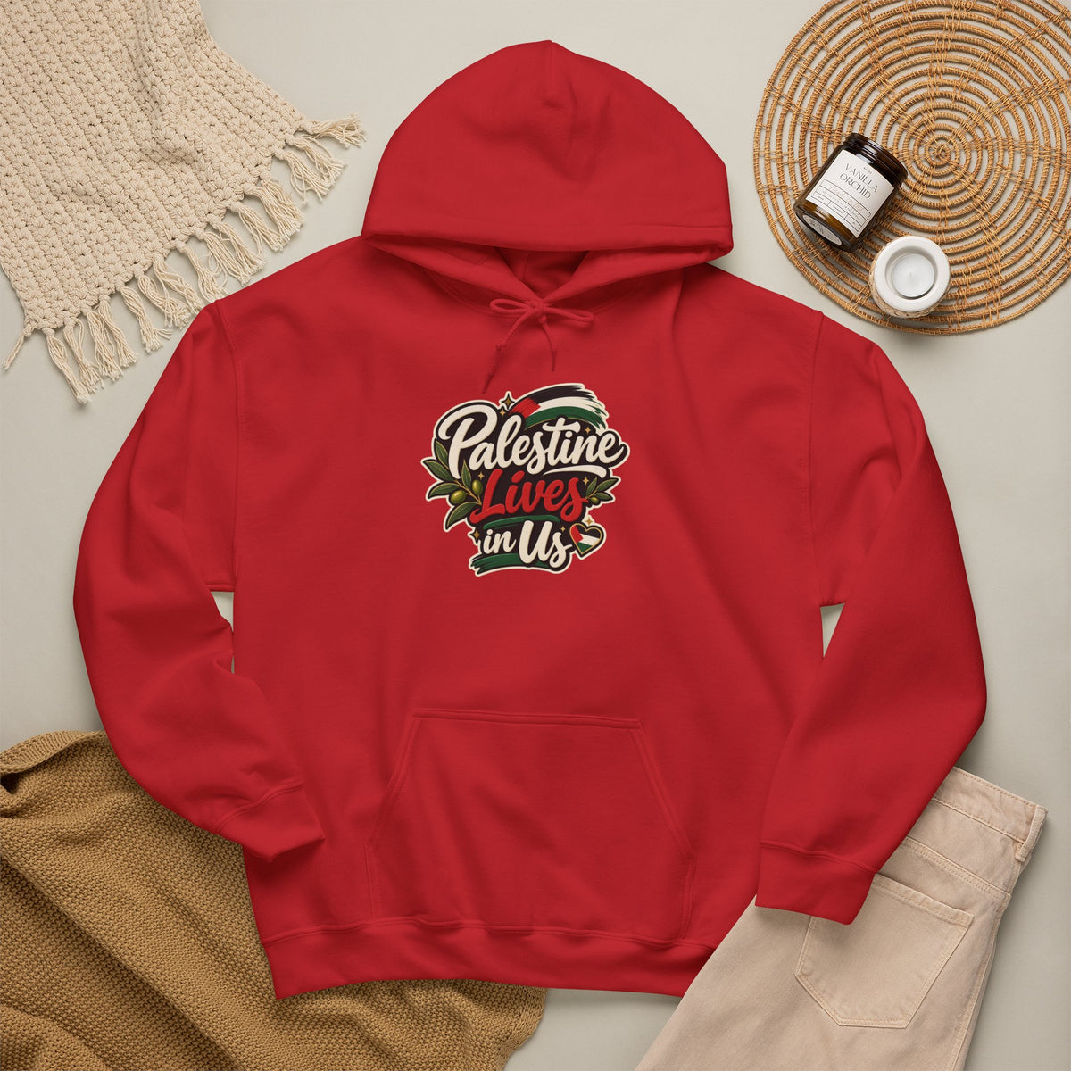 Hoodie — "Palestine Lives in Us" Graphic Hoodie