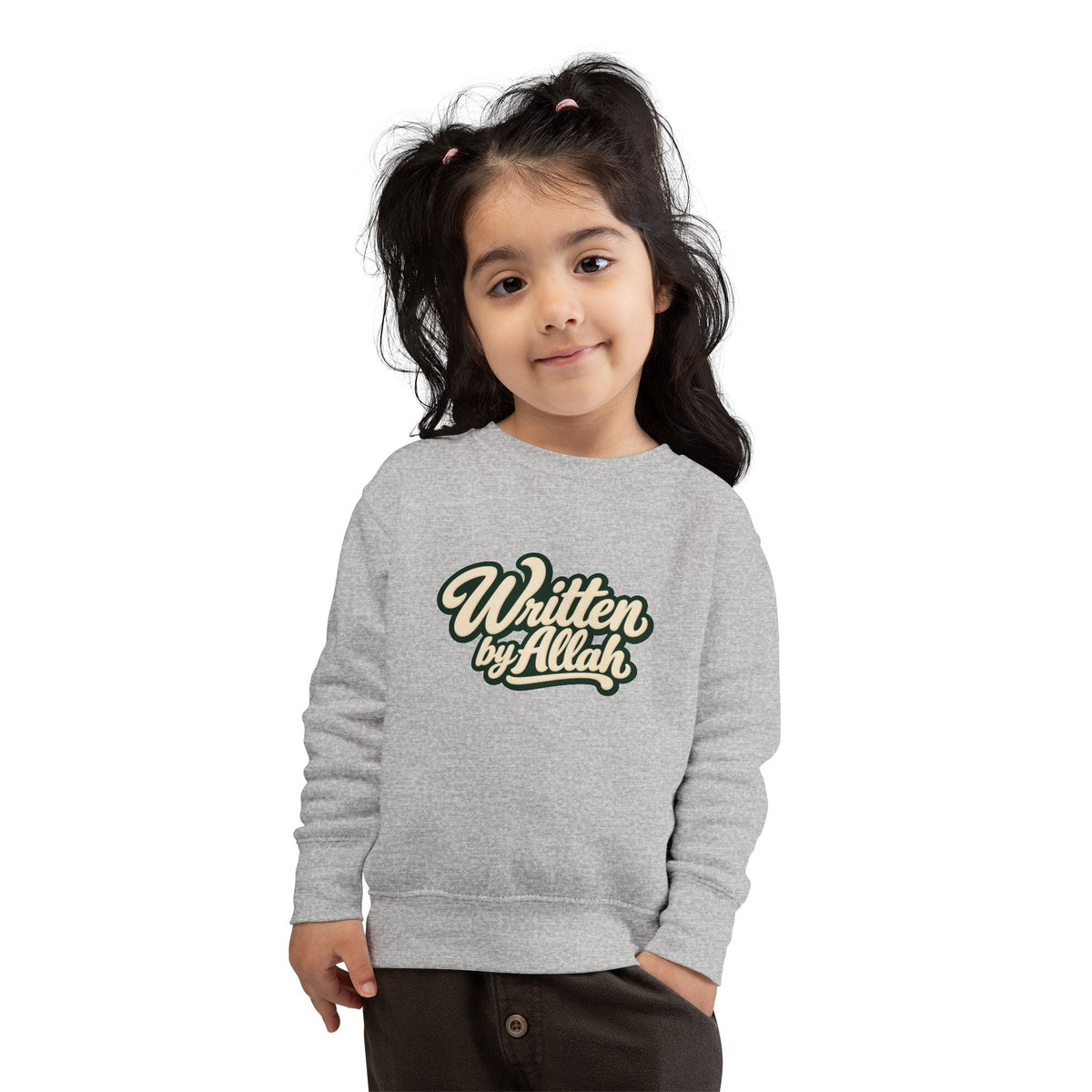 Toddler Sweatshirt - "Written by Allah" Cute Islamic Kids Crewneck, Nursery Gift for Muslim Toddlers