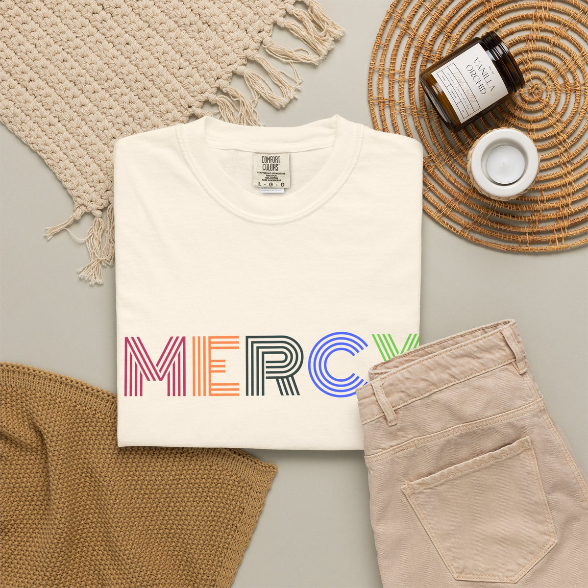 Mercy Multi Color Letters T-Shirt