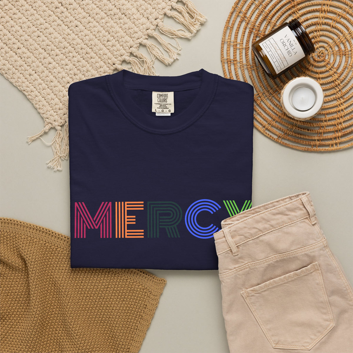 Mercy Multi Color Letters T-Shirt