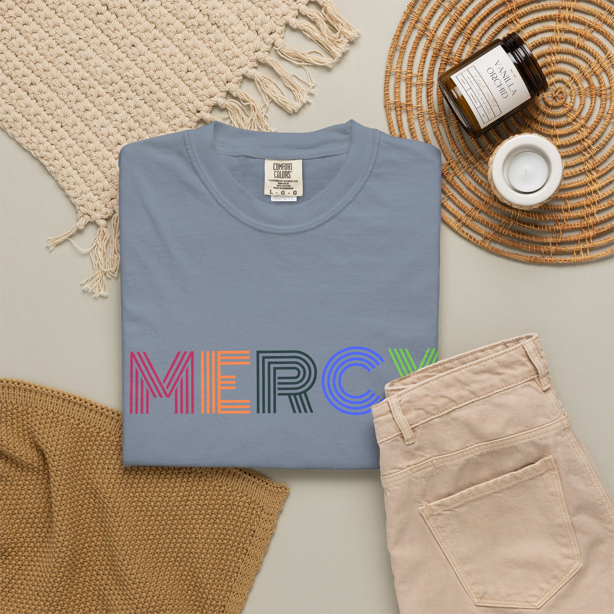 Mercy Multi Color Letters T-Shirt