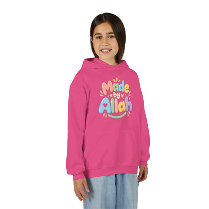 Youth Hoodie — "Made by Allah" Pastel Kids Islamic Pullover