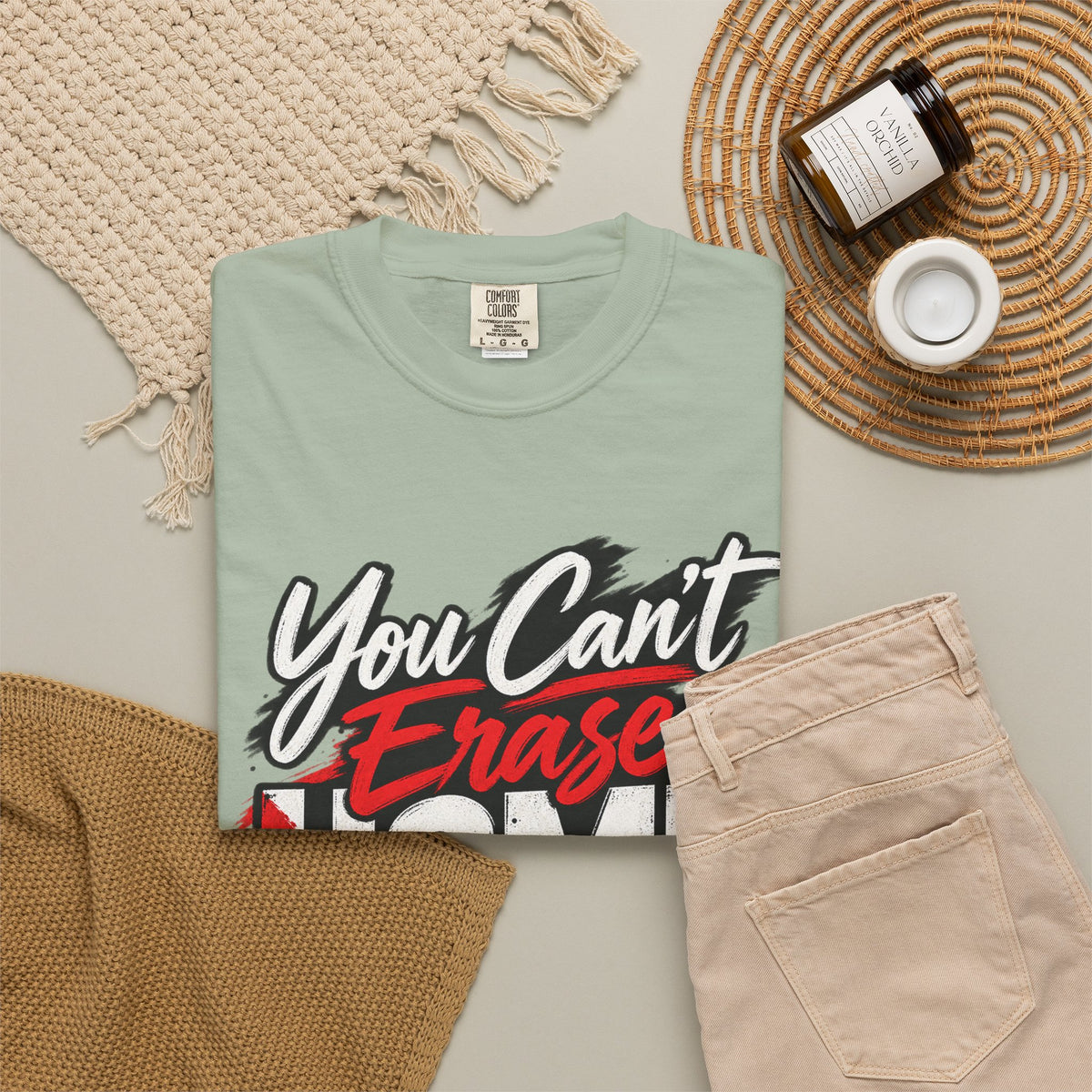 You Can't Erase Home T-Shirt — Palestine Solidarity Graphic Tee