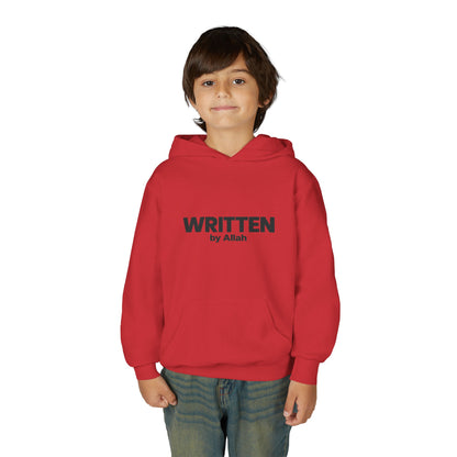 Youth Hoodie — "WRITTEN by Allah" Minimal Islamic Faith Pullover