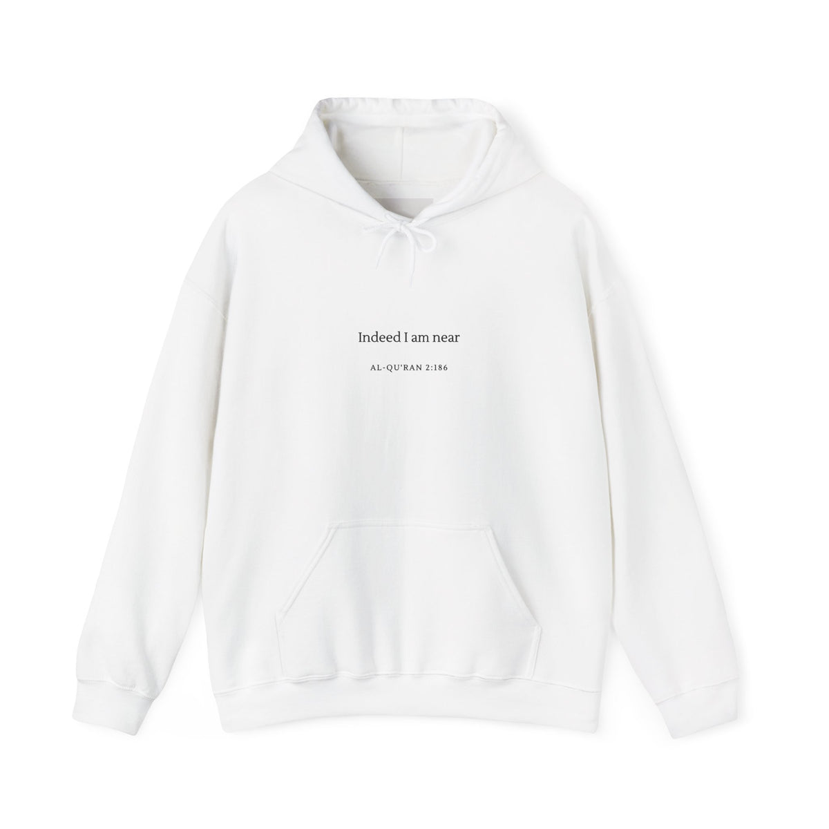 Hoodie — Minimal 'Indeed I Am Near' Quran Verse Pullover