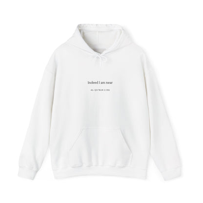 Hoodie — Minimal 'Indeed I Am Near' Quran Verse Pullover