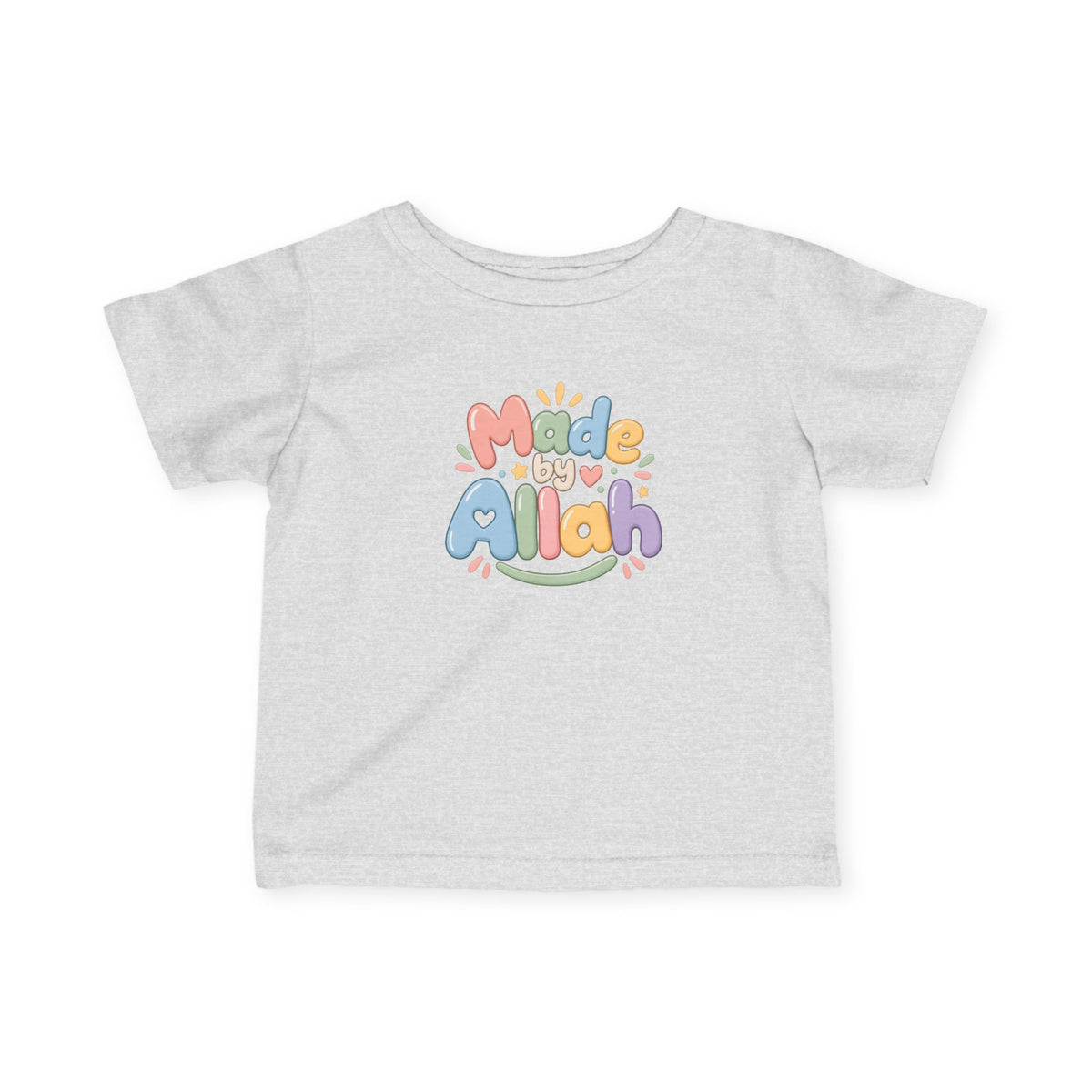 Infant Tee — "Made by Allah" Pastel Baby Shirt