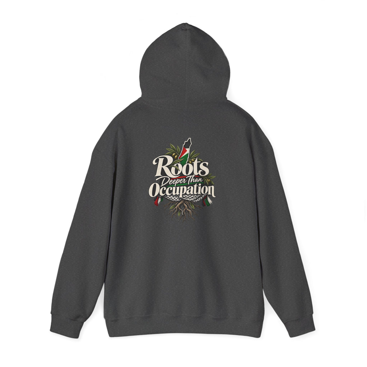 Hoodie — "Unrooted? Never." / "Roots Deeper Than Occupation" Graphic Hoodie