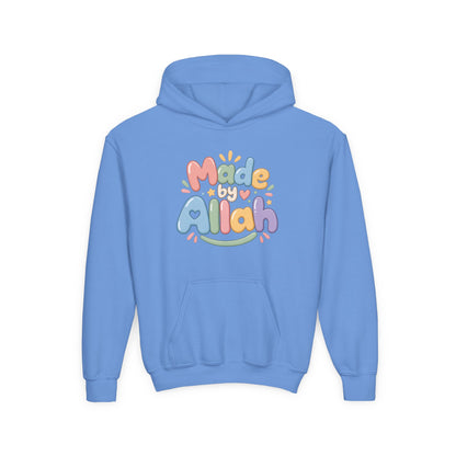 Youth Hoodie — "Made by Allah" Pastel Kids Islamic Pullover