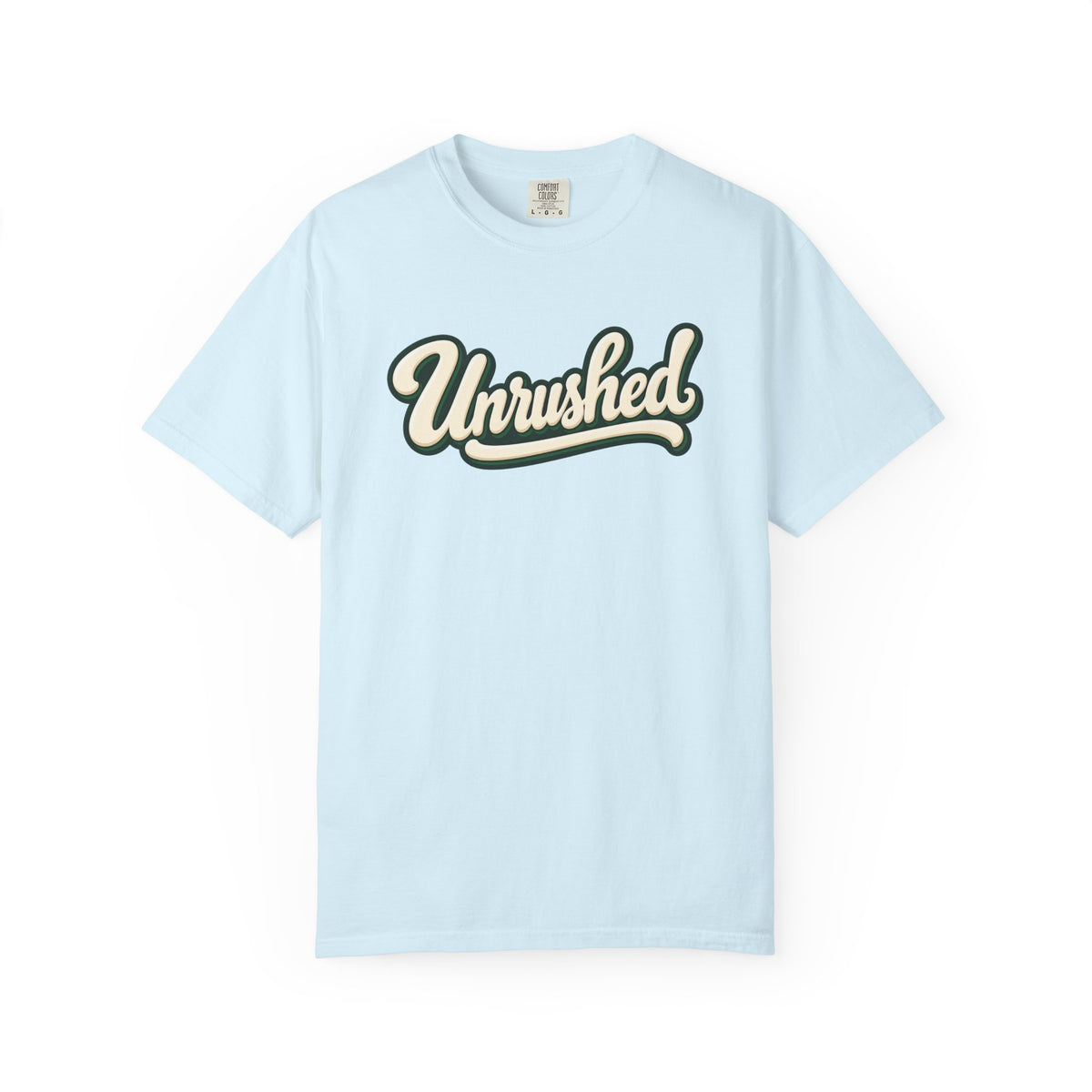 Unrushed Script T-Shirt — Vintage Retro Graphic Tee