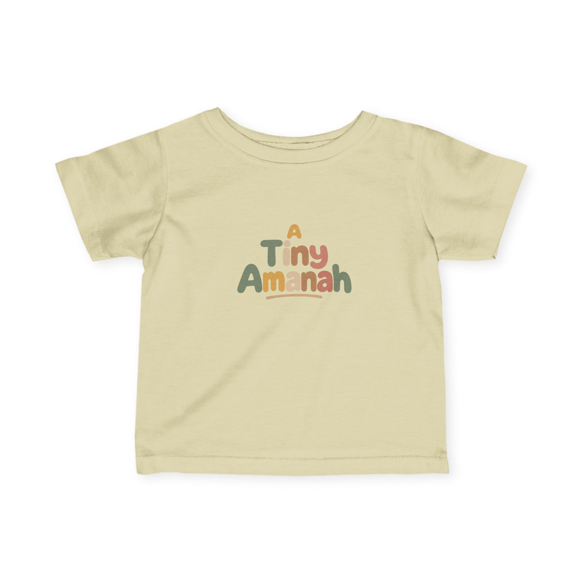 Infant Tee — "A Tiny Amanah" Colorful Retro Baby Shirt