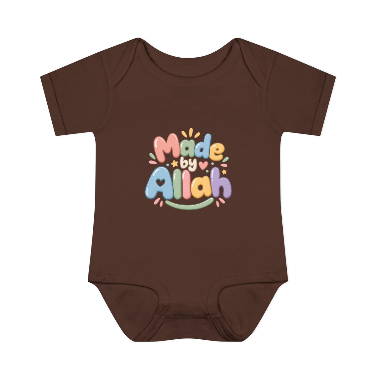 Made by Allah Baby Bodysuit — Pastel Islamic Newborn Onesie