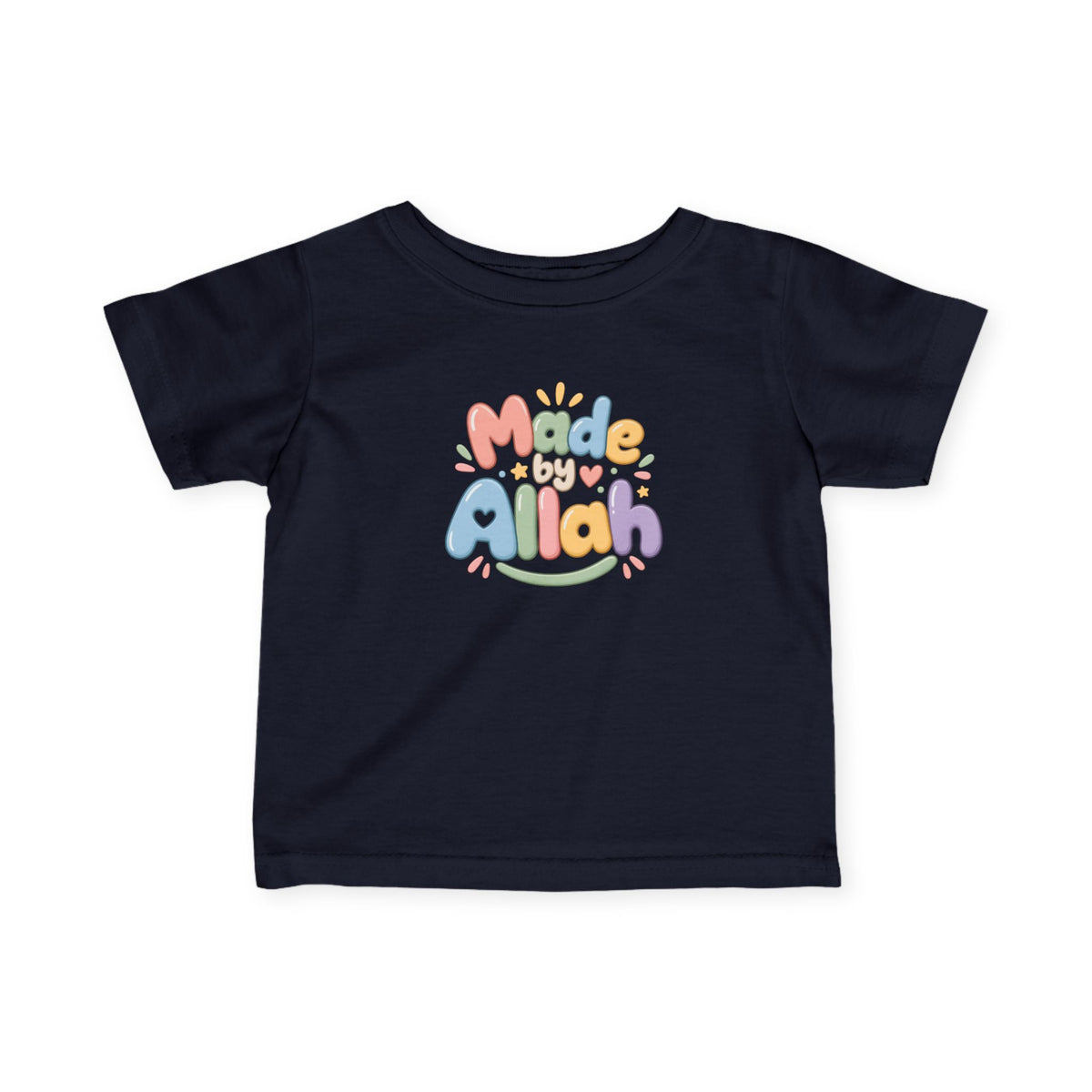 Infant Tee — "Made by Allah" Pastel Baby Shirt