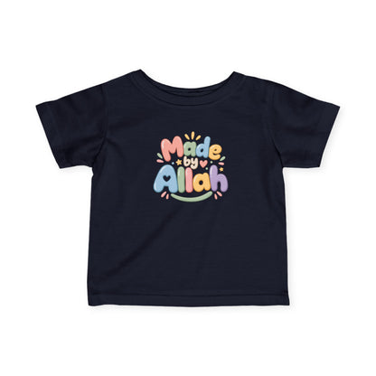 Infant Tee — "Made by Allah" Pastel Baby Shirt