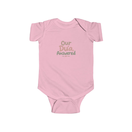 Infant Bodysuit — "Our Dua, Answered" Baby Onesie (Muslim Newborn Gift)