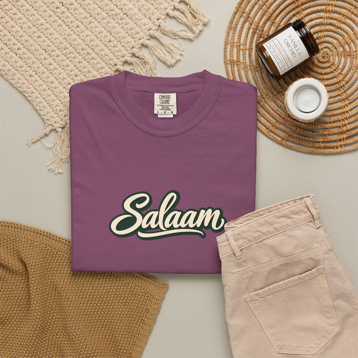 Salaam Script T-Shirt — Casual Islamic Greeting Tee