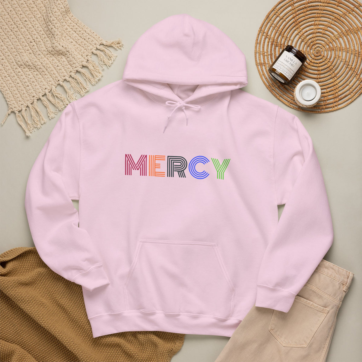 Mercy Hoodie — Colorful Mercy Graphic Hooded Sweatshirt