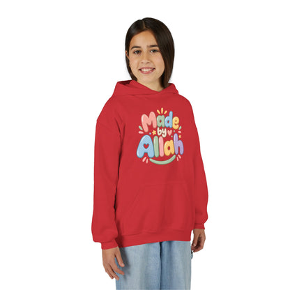 Youth Hoodie — "Made by Allah" Pastel Kids Islamic Pullover