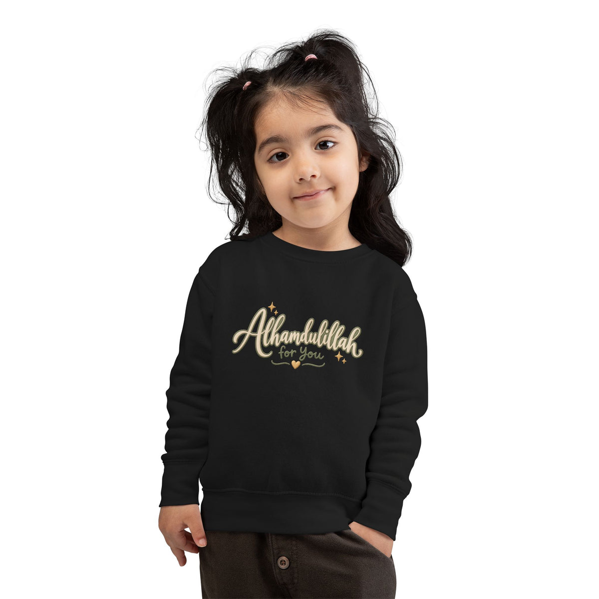 Toddler Sweatshirt — “Alhamdulillah for You” Cute Islamic Prayer Crewneck