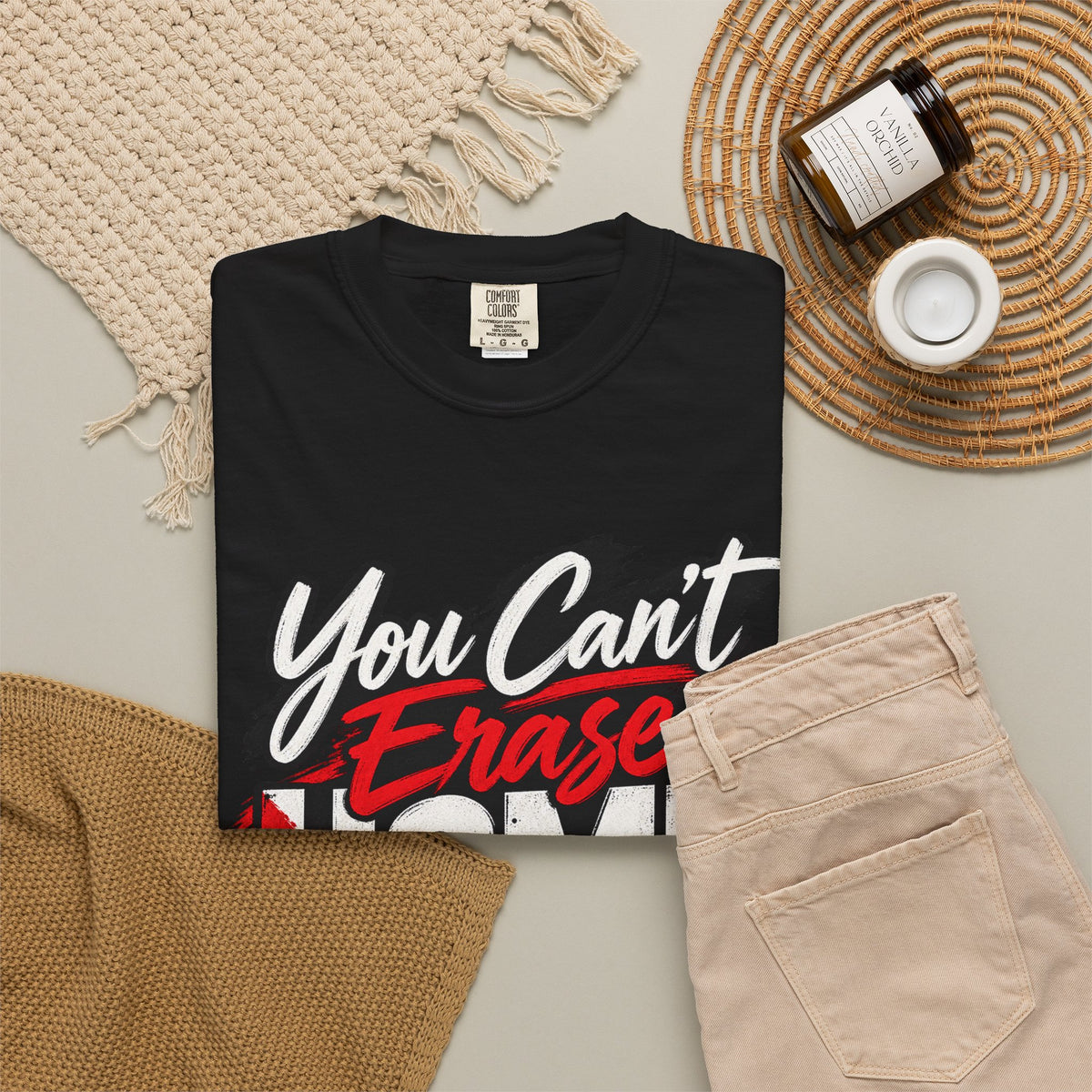You Can't Erase Home T-Shirt — Palestine Solidarity Graphic Tee