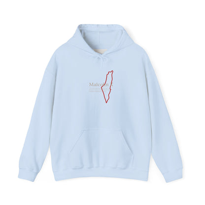 Malcolm X Palestine Quote and Map Hoodie – Minimalist Line Art Map Pullover