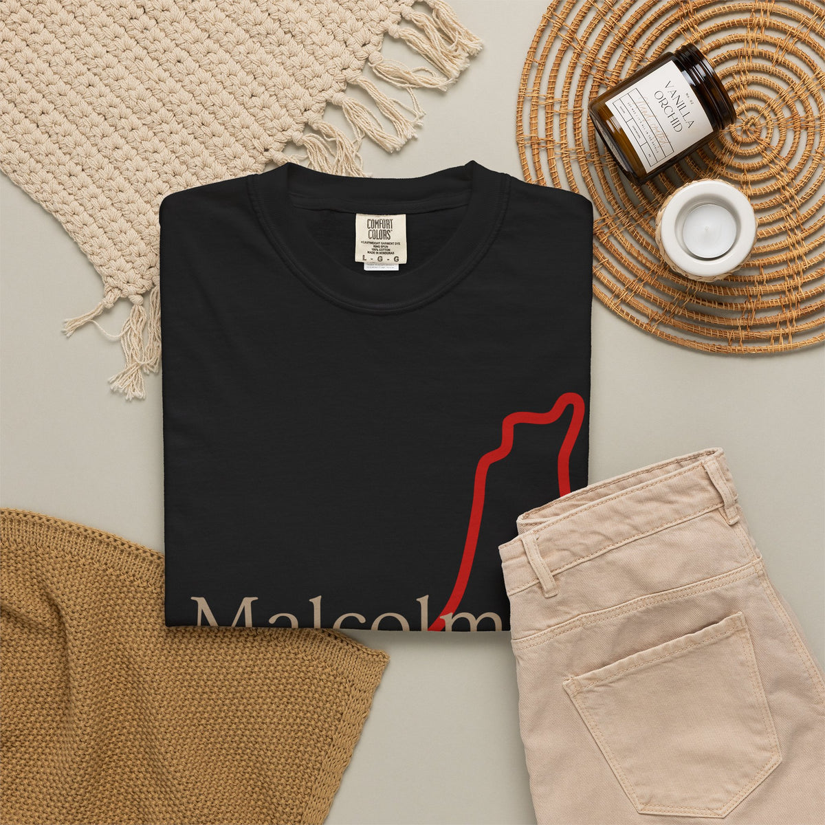 Malcolm X Palestine Quote Outline T-Shirt — Minimalist Palestine Solidarity Tee