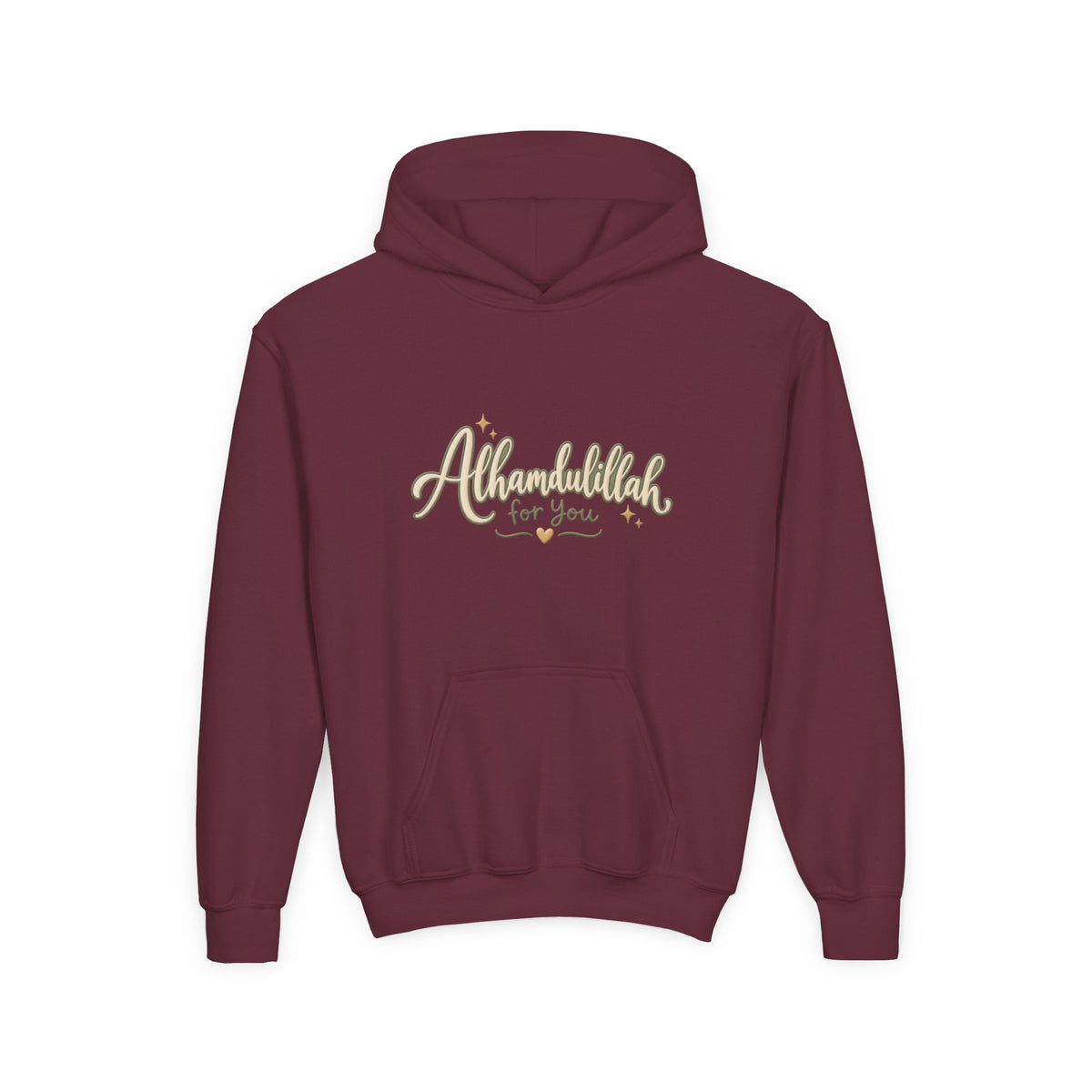 Youth Hoodie – “Alhamdulillah for You” Script Design (Islamic Gratitude Gift)