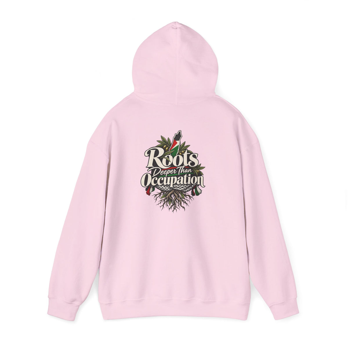 Hoodie — "Unrooted? Never." / "Roots Deeper Than Occupation" Graphic Hoodie