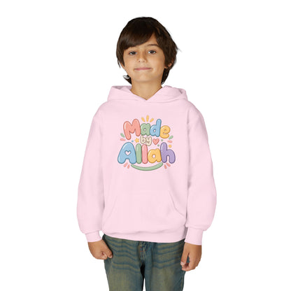 Youth Hoodie — "Made by Allah" Pastel Kids Islamic Pullover