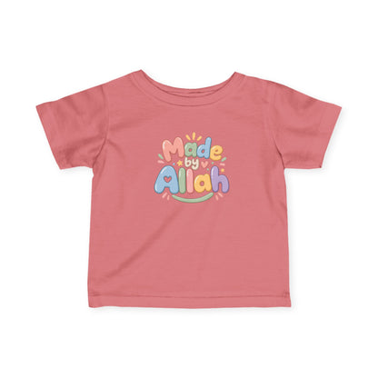 Infant Tee — "Made by Allah" Pastel Baby Shirt