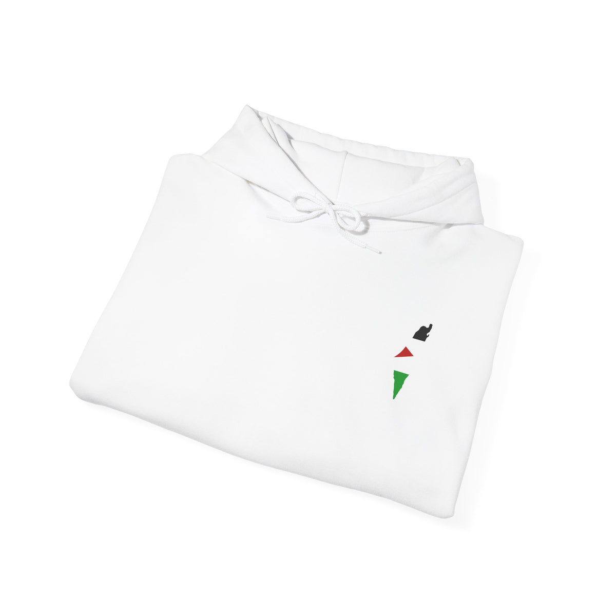 Minimalist Palestinian Flag Hoodie – Small Chest Emblem