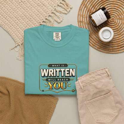 Inspirational 'Written Will Reach You' Graphic T-Shirt