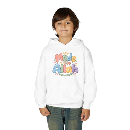 Youth Hoodie — "Made by Allah" Pastel Kids Islamic Pullover