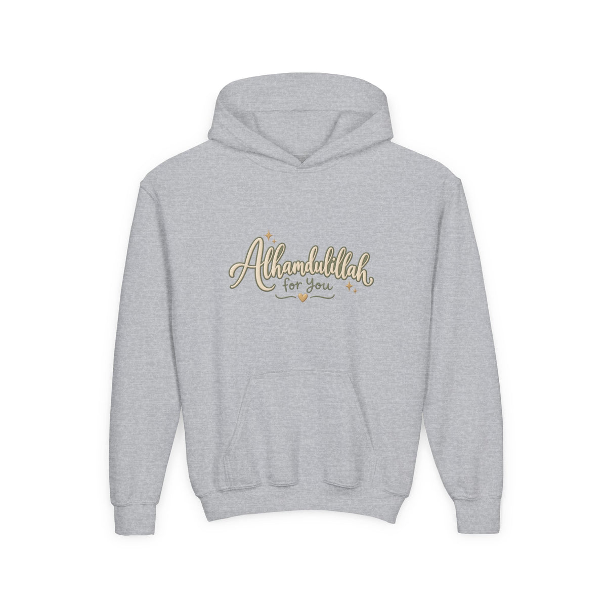 Youth Hoodie – “Alhamdulillah for You” Script Design (Islamic Gratitude Gift)