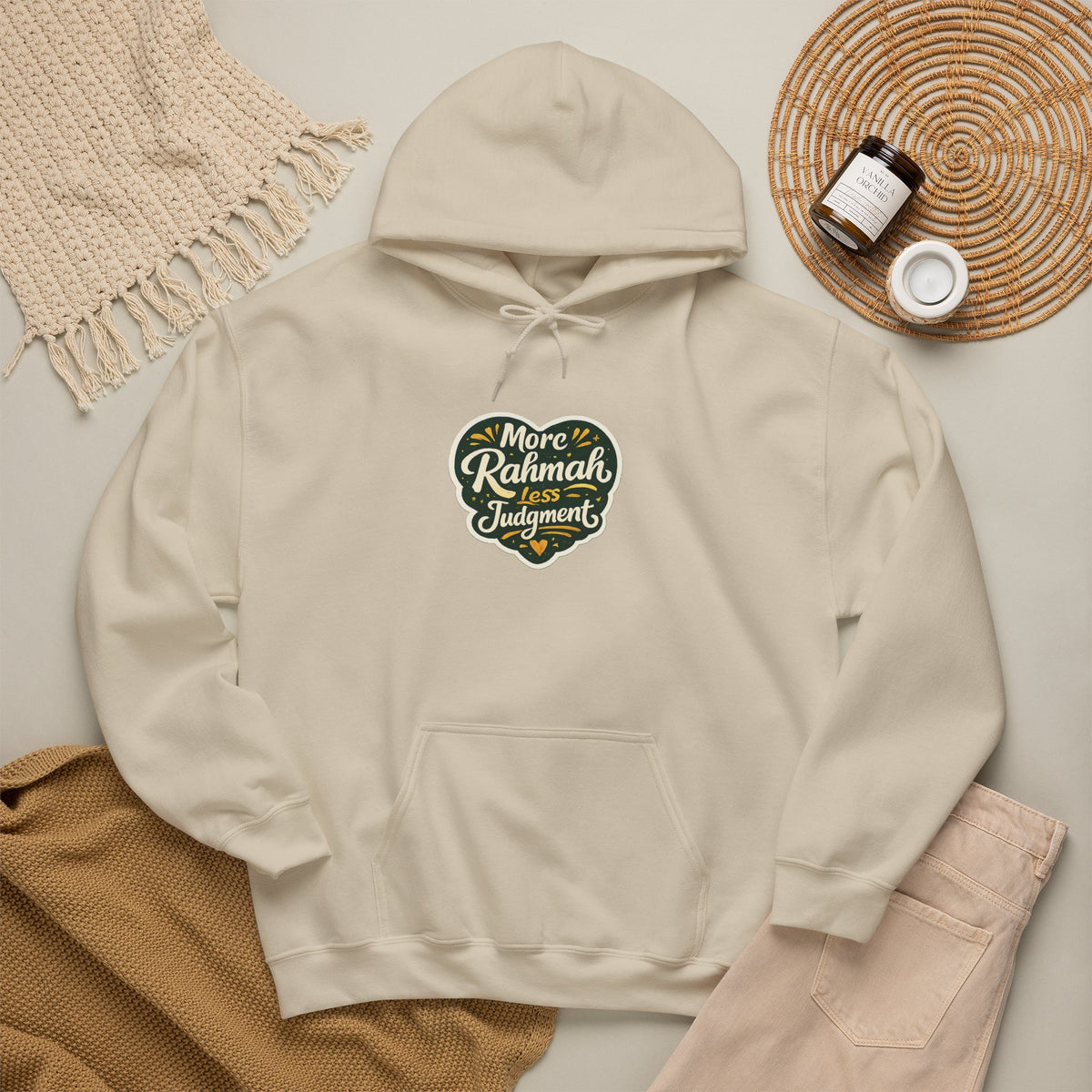 Hoodie — “More Rahmah Less Judgment” Inspirational Islamic Comfort Hoodie