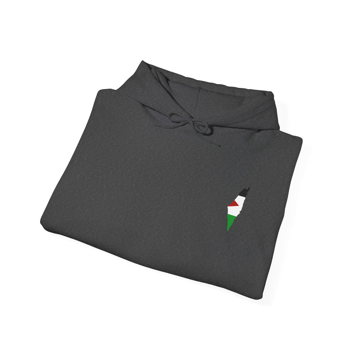 Minimalist Palestinian Flag Hoodie – Small Chest Emblem