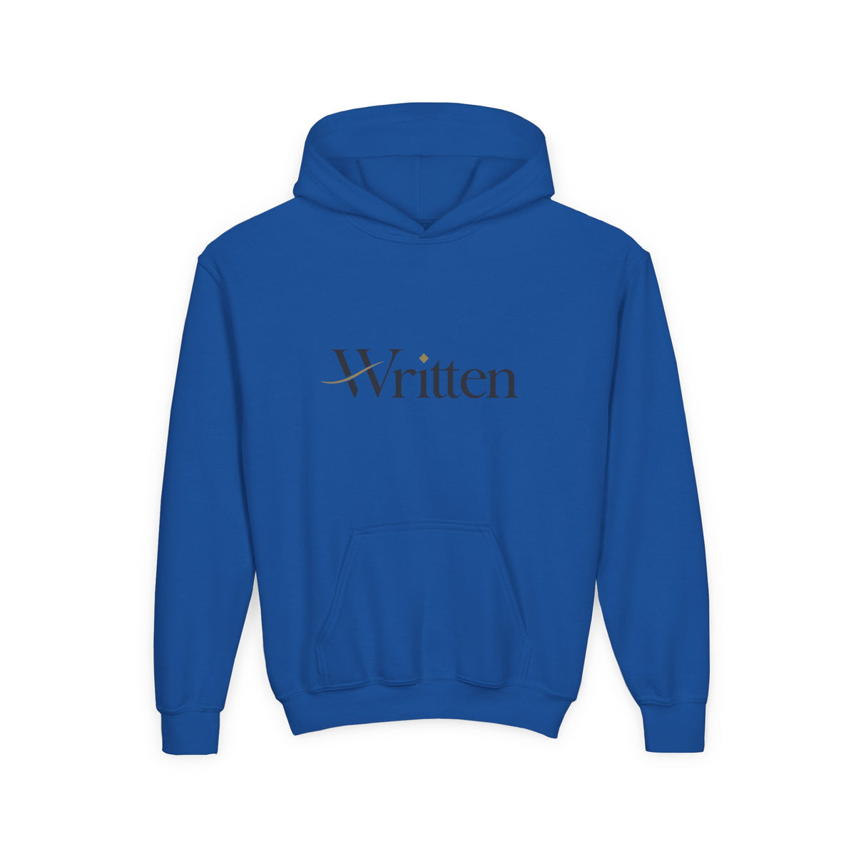 Youth Hoodie — Minimal "Written" Graphic Pullover for Young Writers & Readers