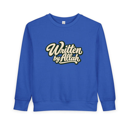 Toddler Sweatshirt - "Written by Allah" Cute Islamic Kids Crewneck, Nursery Gift for Muslim Toddlers