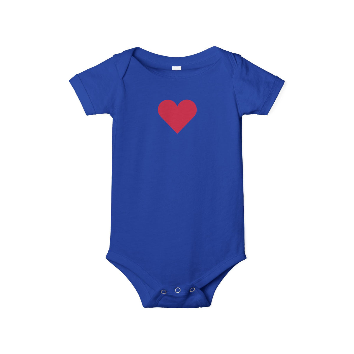 Infant One-Piece Bodysuit with Red Heart — Cute Baby Valentine or Everyday Gift
