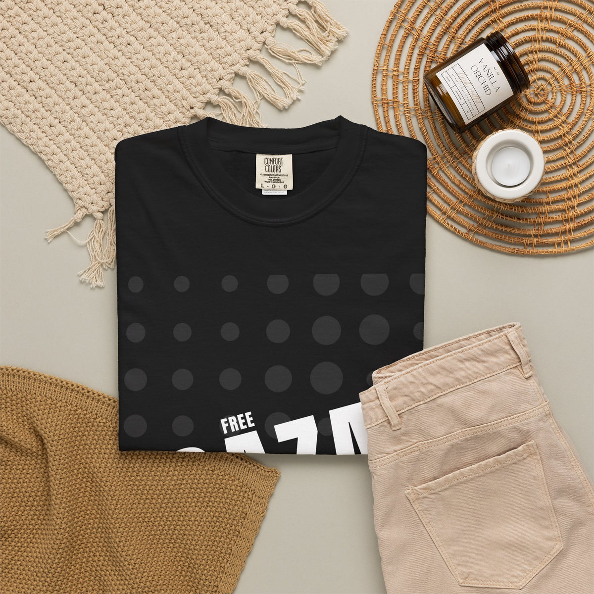 Free Gaza Dot Graphic T-Shirt