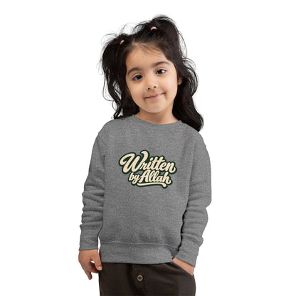 Toddler Sweatshirt - "Written by Allah" Cute Islamic Kids Crewneck, Nursery Gift for Muslim Toddlers