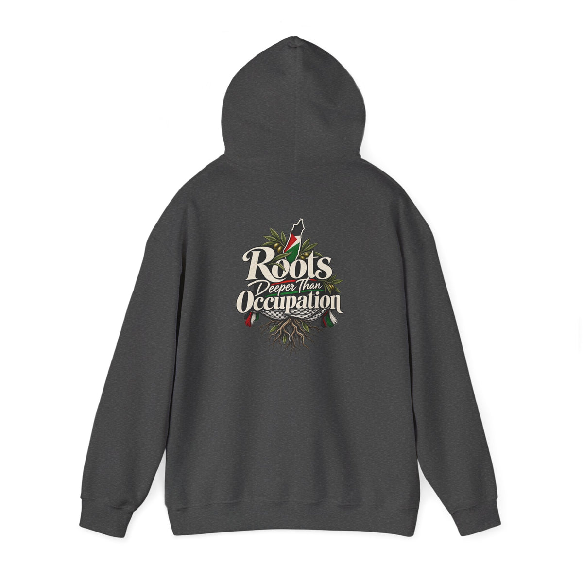 Hoodie — "Unrooted? Never." / "Roots Deeper Than Occupation" Graphic Hoodie