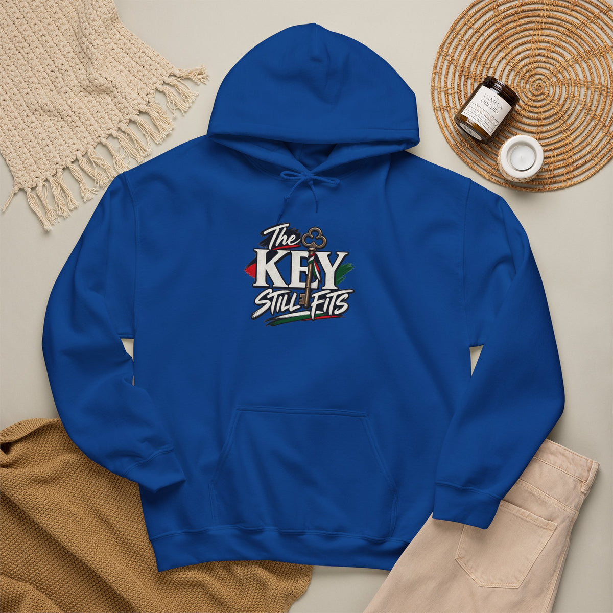 Hoodie — 'The Key Still Fits' Retro Script Logo Pullover