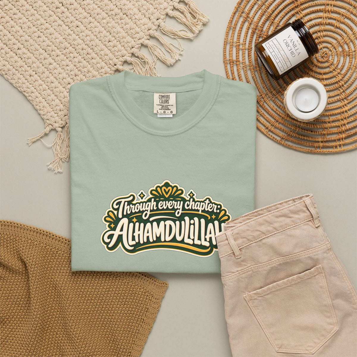 Alhamdulillah Graphic T-Shirt — 'Through Every Chapter' Tee