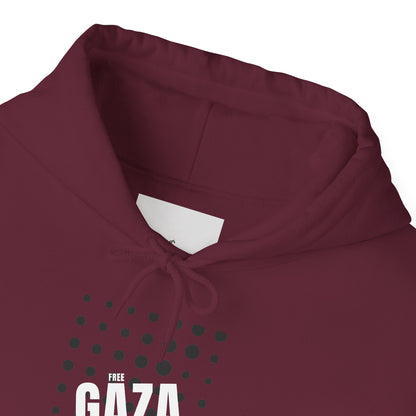 Gaza Solidarity Hoodie — Minimal Dot Grid Protest Sweatshirt