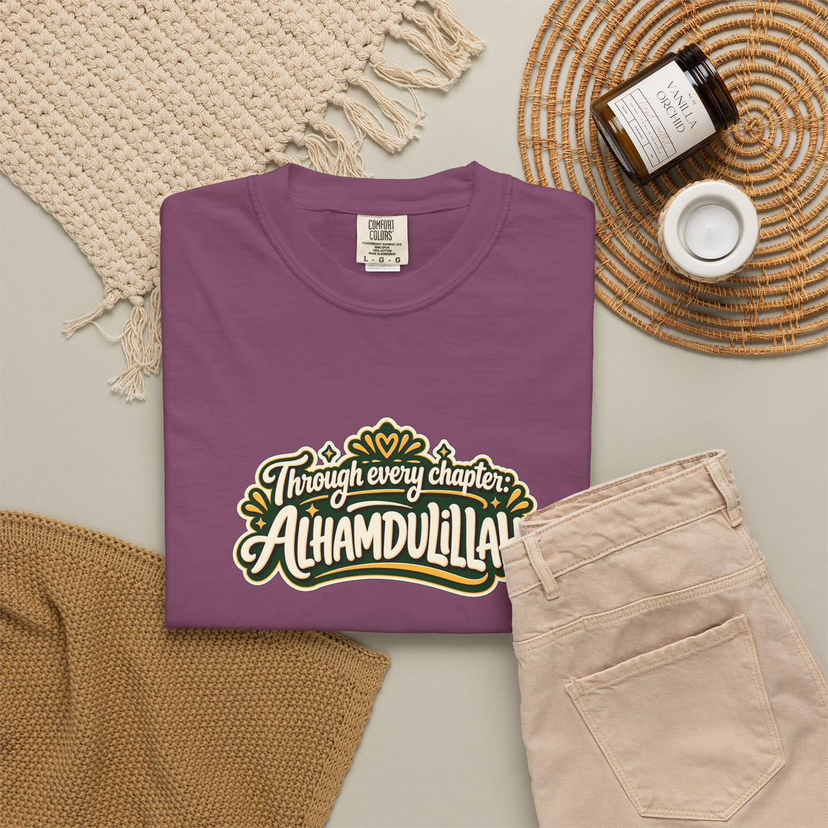 Alhamdulillah Graphic T-Shirt — 'Through Every Chapter' Tee