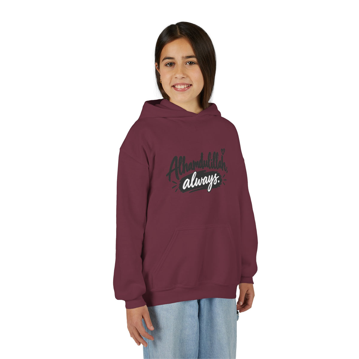 Alhamdulillah Always Youth Hoodie — Islamic Inspirational Kids Sweatshirt