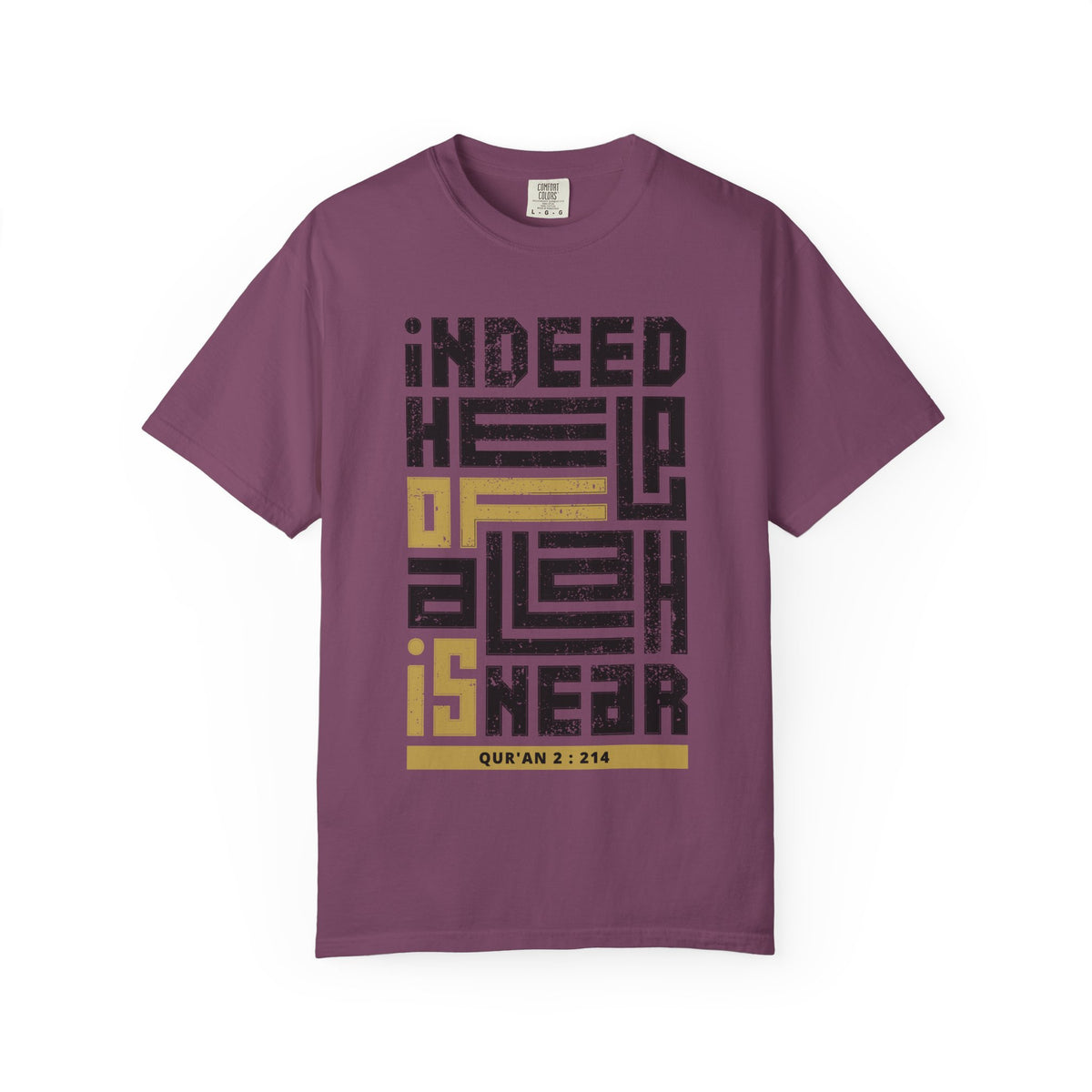 Indeed Help Of Allah Is Near T-Shirt — Qur'an 2:214 Islamic Calligraphy Tee