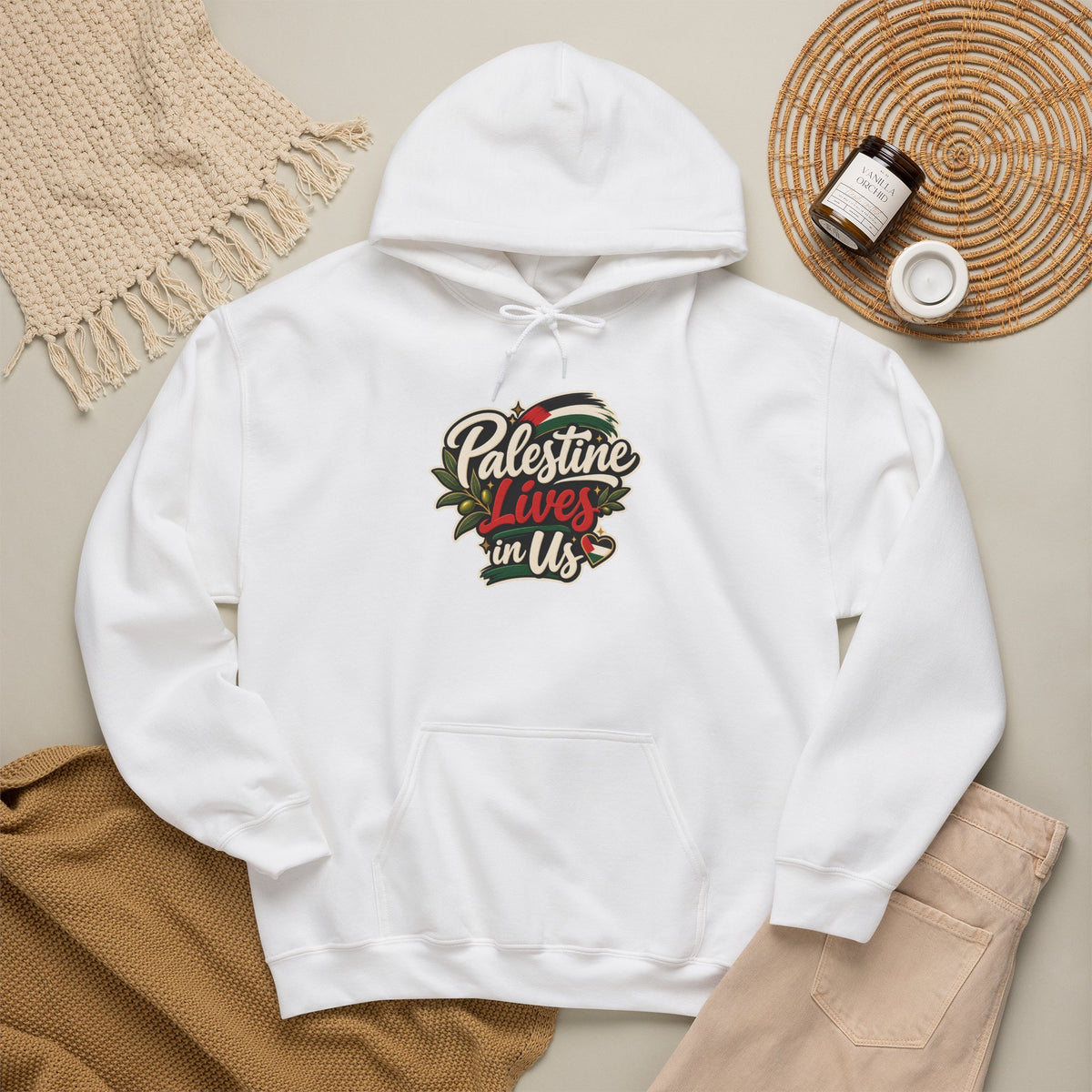 Hoodie — "Palestine Lives in Us" Graphic Hoodie